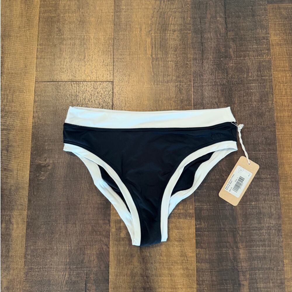 NWT Albion Fit Bleacher Almost Cheeky Midi Bikini Bottoms Black Size L